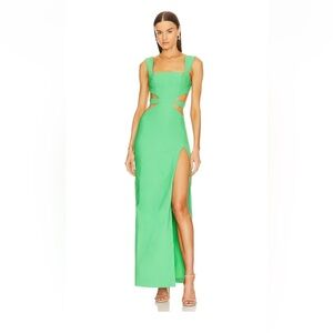 Michael Costello Sadie gown in green